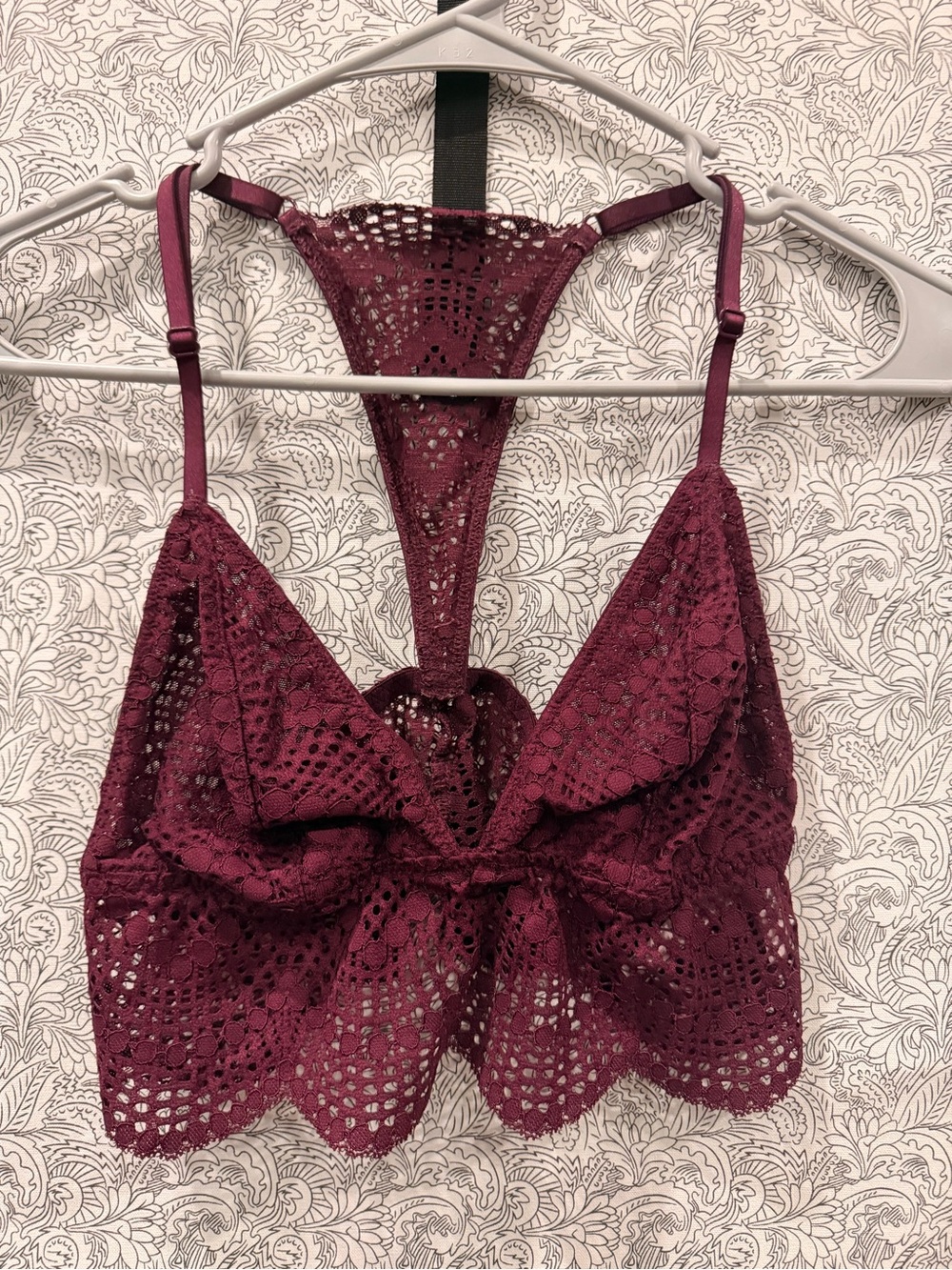 Victoria's Secret Wine Lace Bralette with Racerback